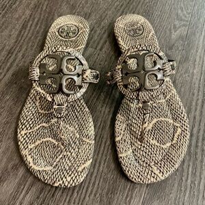 Tory Burch Miller 2 Python Metal Sandals Woman’s Size 8.5
